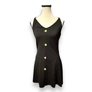Womens Button Up Bodycon Dress L